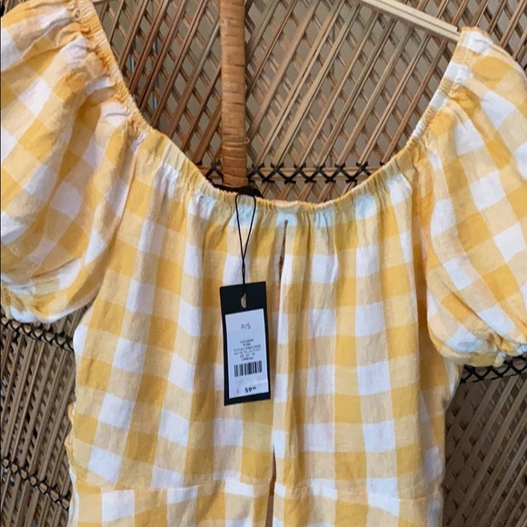 Yellow Plaid Dress - size small - Picture 3 of 4
